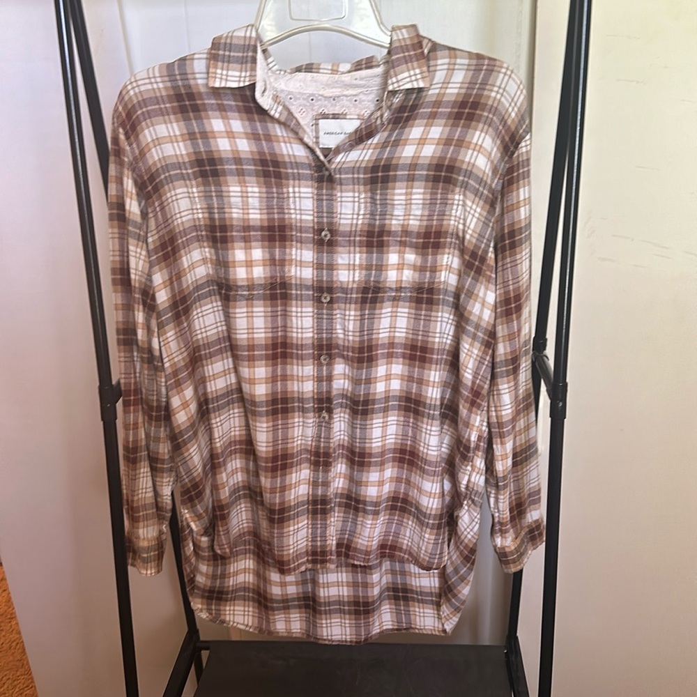 American eagle plaid button up